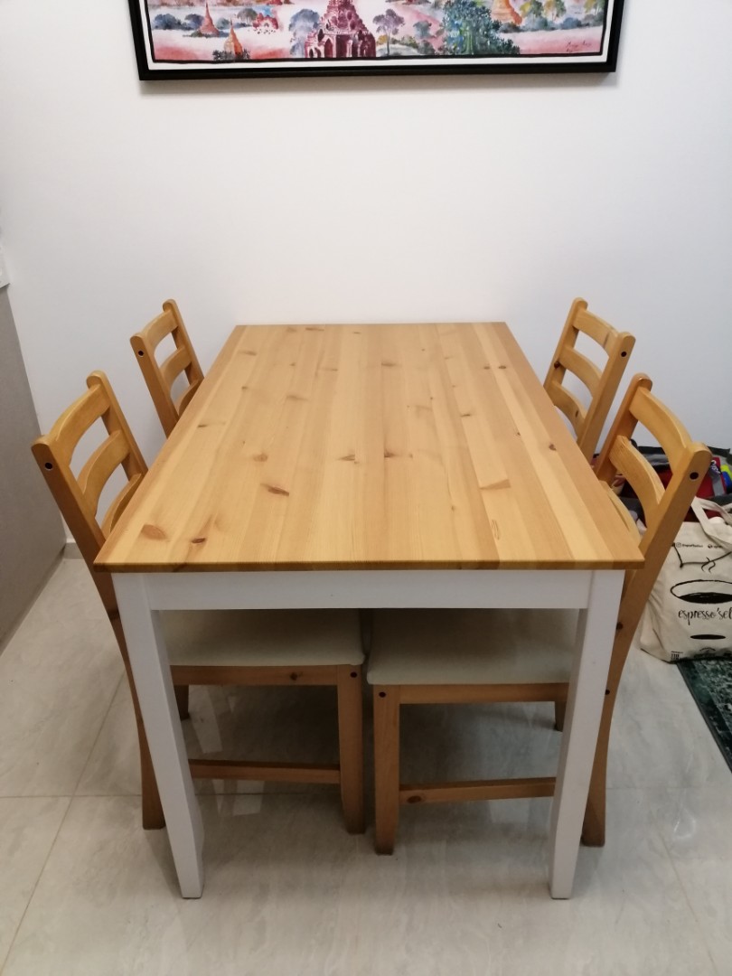 Ikea Lerhamn Table and Chairs, Furniture  Home Living, Furniture, Tables   Sets on Carousell