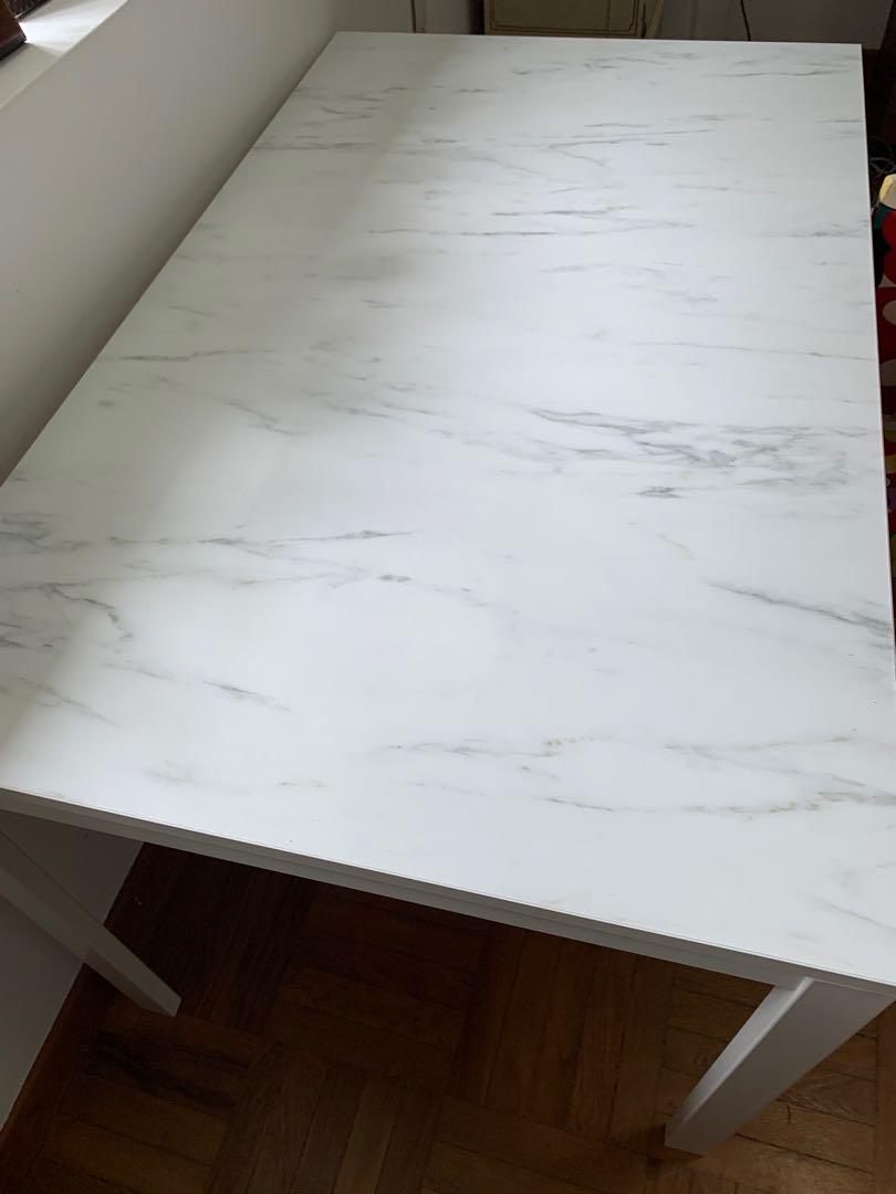 IKEA marble effect table, Furniture & Home Living, Furniture, Tables