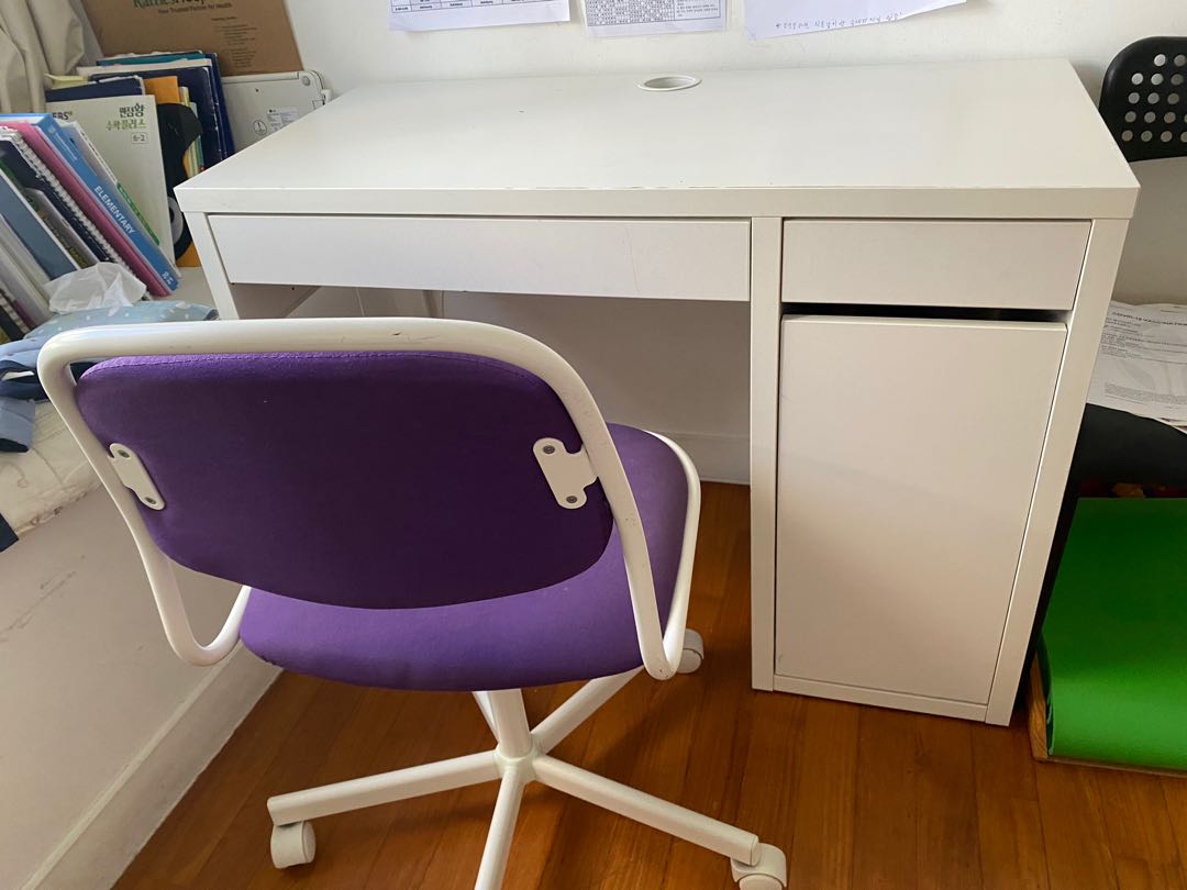 Ikea micke desk and chair, Furniture & Home Living, Furniture, Tables