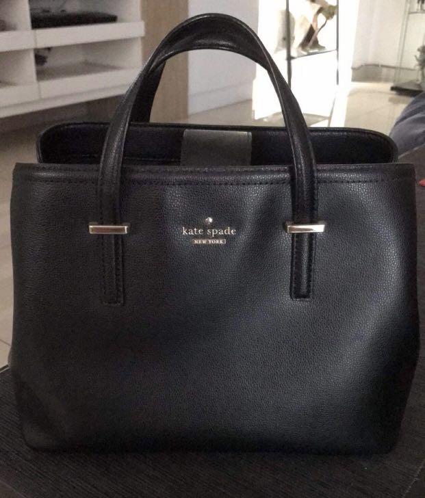 Kate Spade Evangeline Patterson Drive Black Leather Satchel