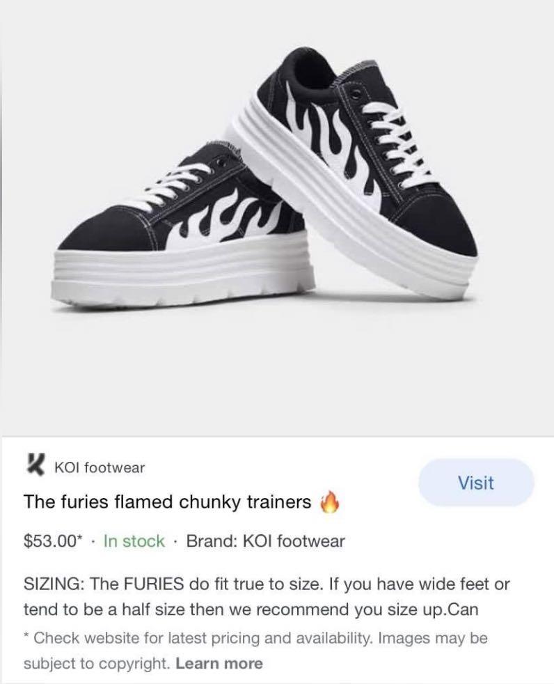 The furies flamed chunky sales trainers