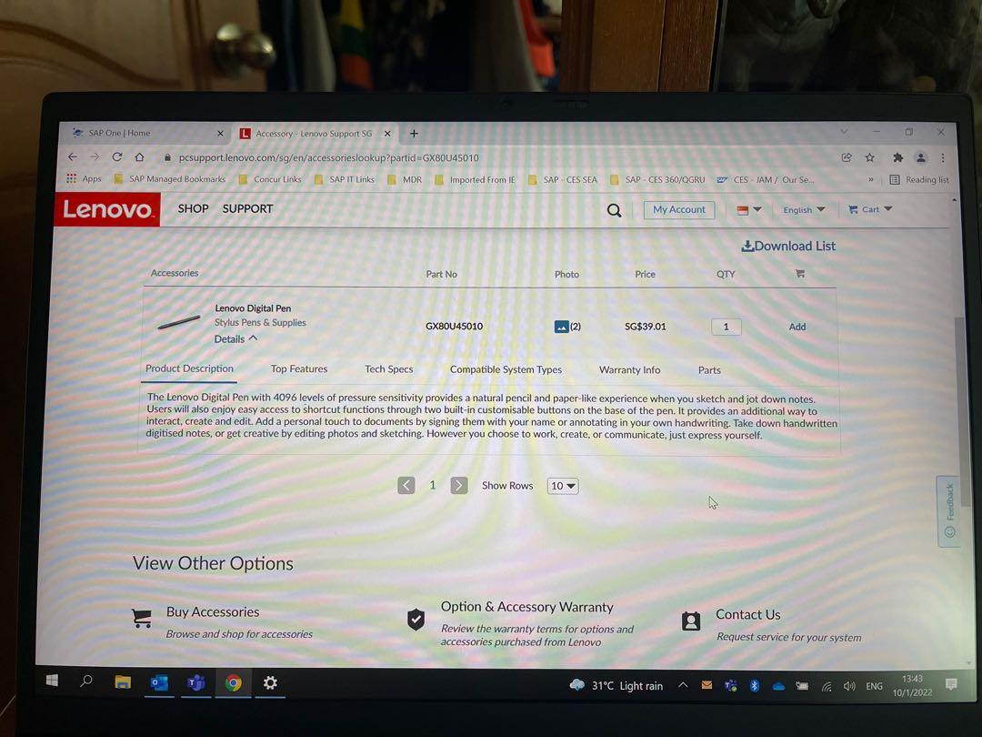Lenovo Digital Pen GX80U45010, Computers & Tech, Parts & Accessories