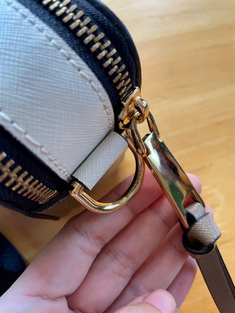 Marc Jacobs Snapshot Zebra Strap Color Block Leather Camera Bag In Dove  Multi/gold