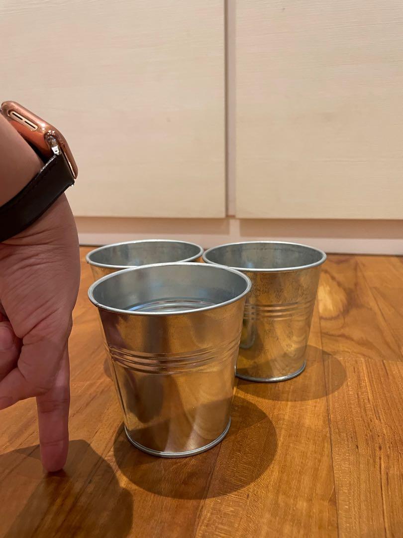 Mini silver buckets, Furniture & Home Living, Home Decor, Vases