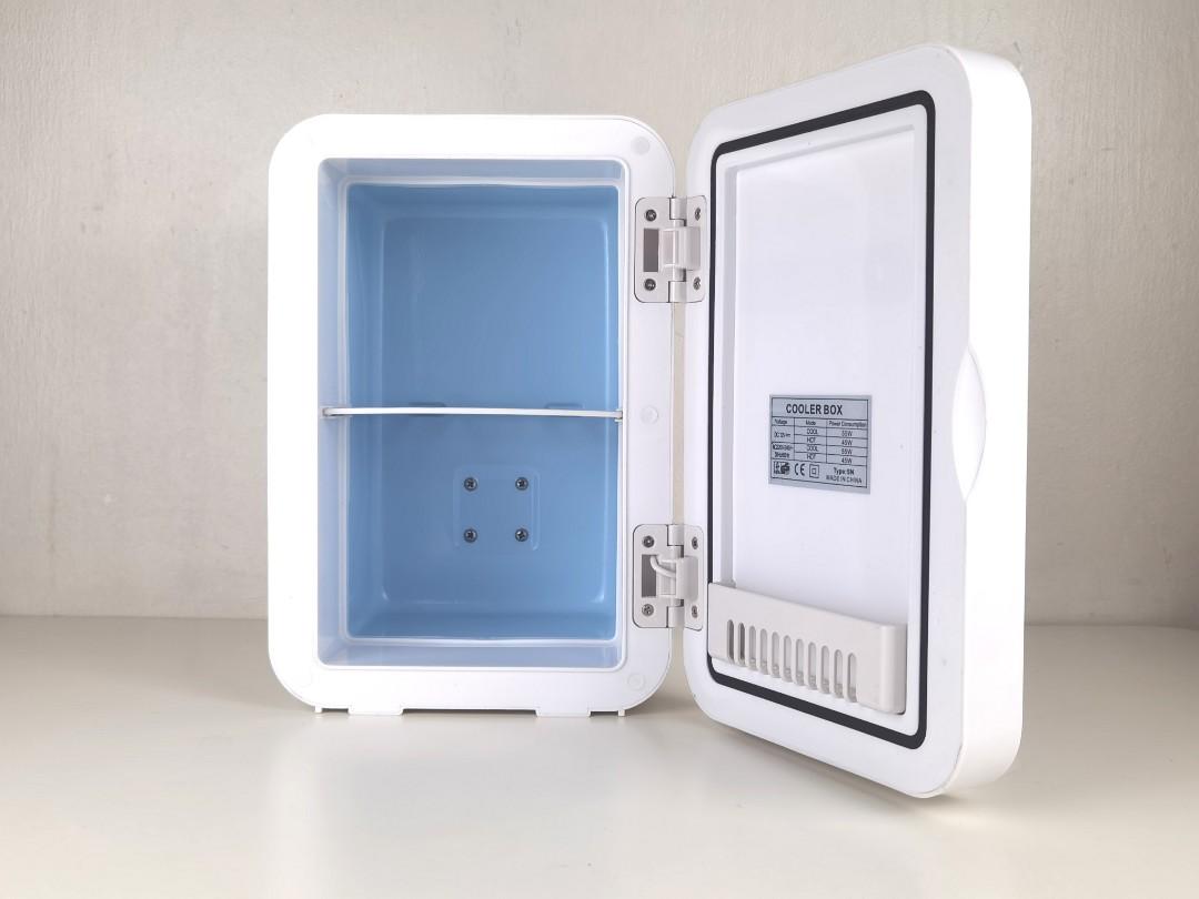 Minimalist Portable Fridge with LED Lighted Mirror (8L), TV & Home