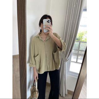 JUAL RUGI - monrue_ind “Gio Oversized Top” - (Oversized Nude Shirt) - barang masih baru banget, JUAL RUGI KARNA SALAH PESAN