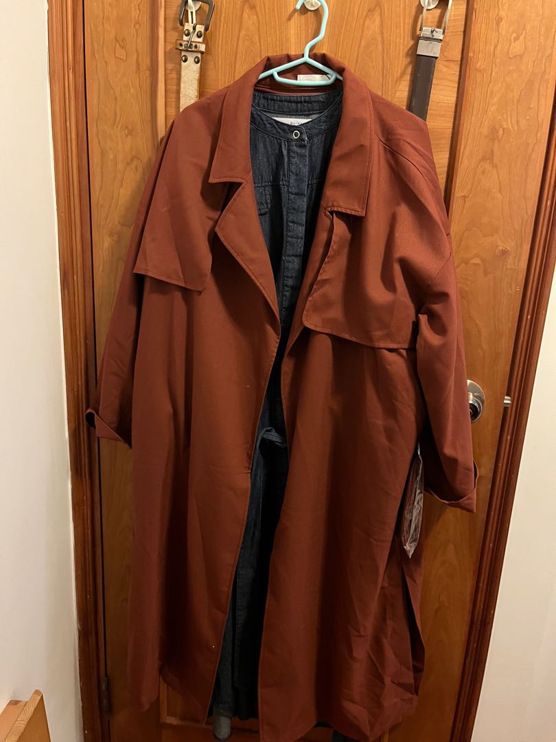MUSHROOM long trench coat, 男裝, 外套及戶外衣服 Carousell