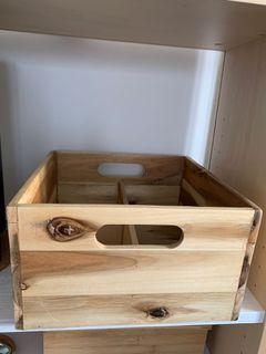 Natural wood decorative storage box