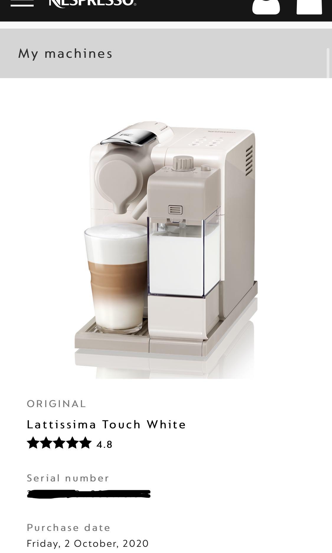 Nespresso Lattissima Touch Coffee Maker TV Home Appliances Kitchen Appliances Coffee Machines Makers on Carousell