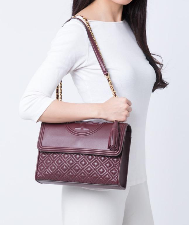 Tory burch fleming maroon sales