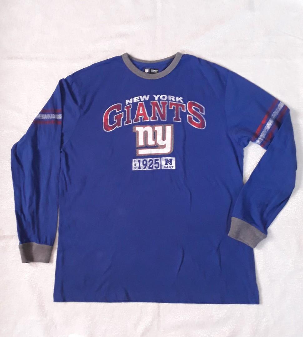 NFL Team Apparel NY Giants Long Sleeve Shirt, Men's Fashion, Tops & Sets,  Tshirts & Polo Shirts on Carousell