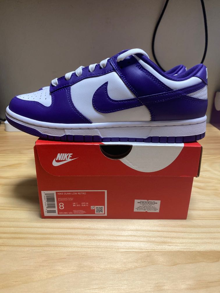 Nike Dunk Low Court Purple, Men's Fashion, Footwear, Sneakers on Carousell