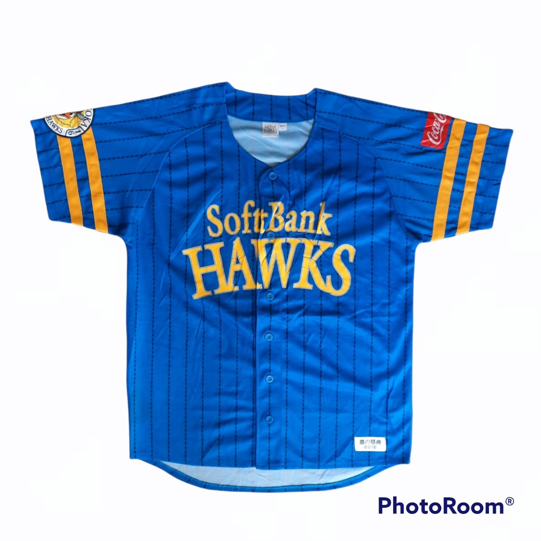 Retro NPB Japan Softbank Hawks 20th 70th Anniversary Baseball Jersey Yellow S