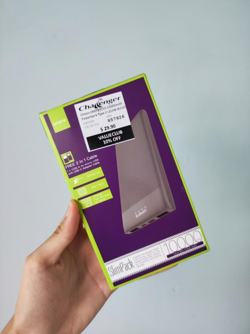 Portable Charger - Omars Power Bank Ultra Slim 10000mAh Type ...