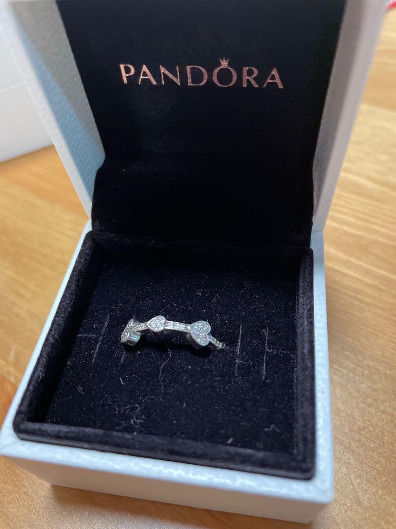 Pandora pav hearts band ring in metallic
