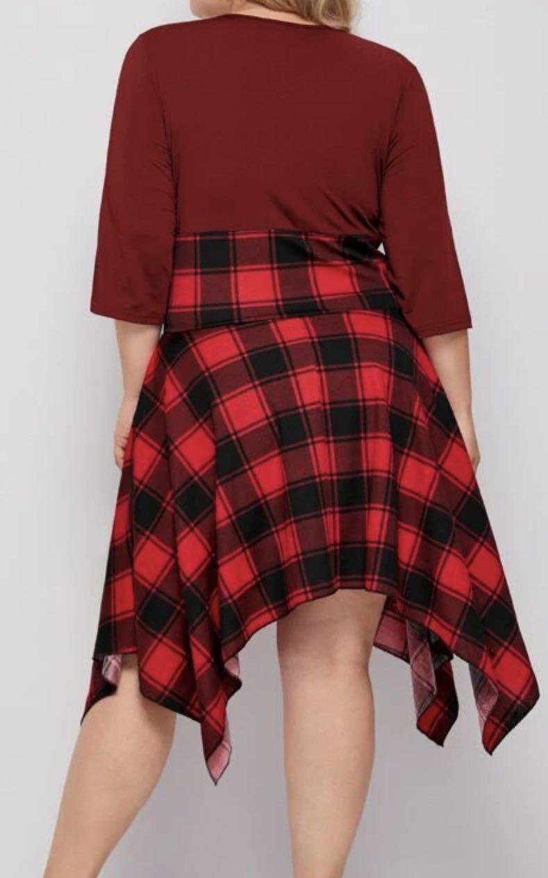 Checkered dress plus size cheap