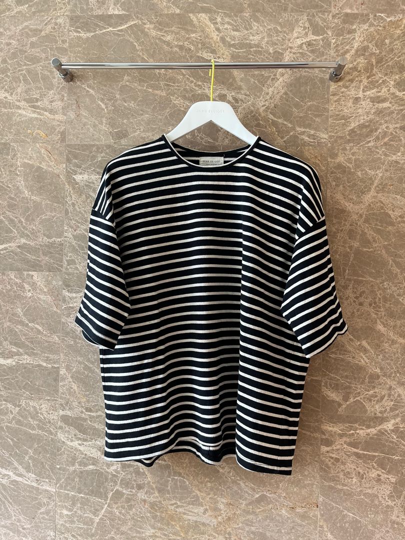 (RARE) Authentic Fear of God 4th Collection Boxy Striped Crew Tee