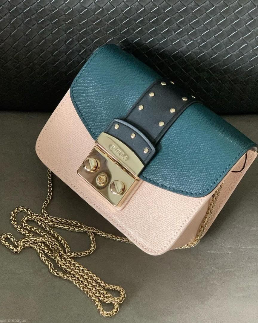 READY STOCK FURLA METROPOLIS MY PLAY FURLA MINI NAVY PINK
