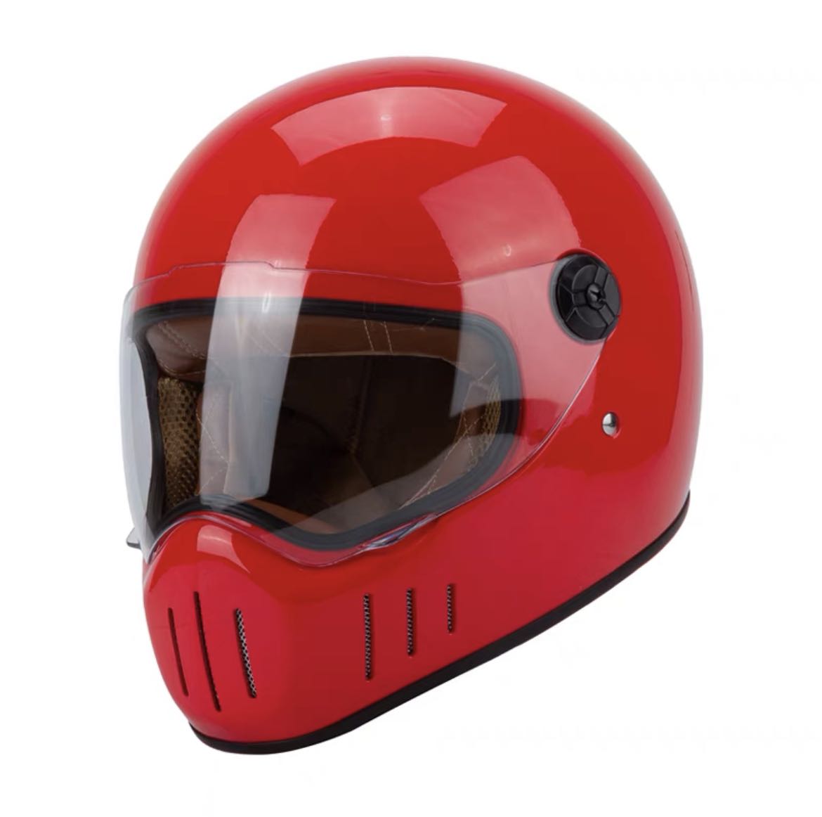 Red Full Face With Built On Visor Lens Mask Vent Motorcycle Helmet red-full-face-with-built-on-visor-lens-mask-vent-motorcycle-helmet