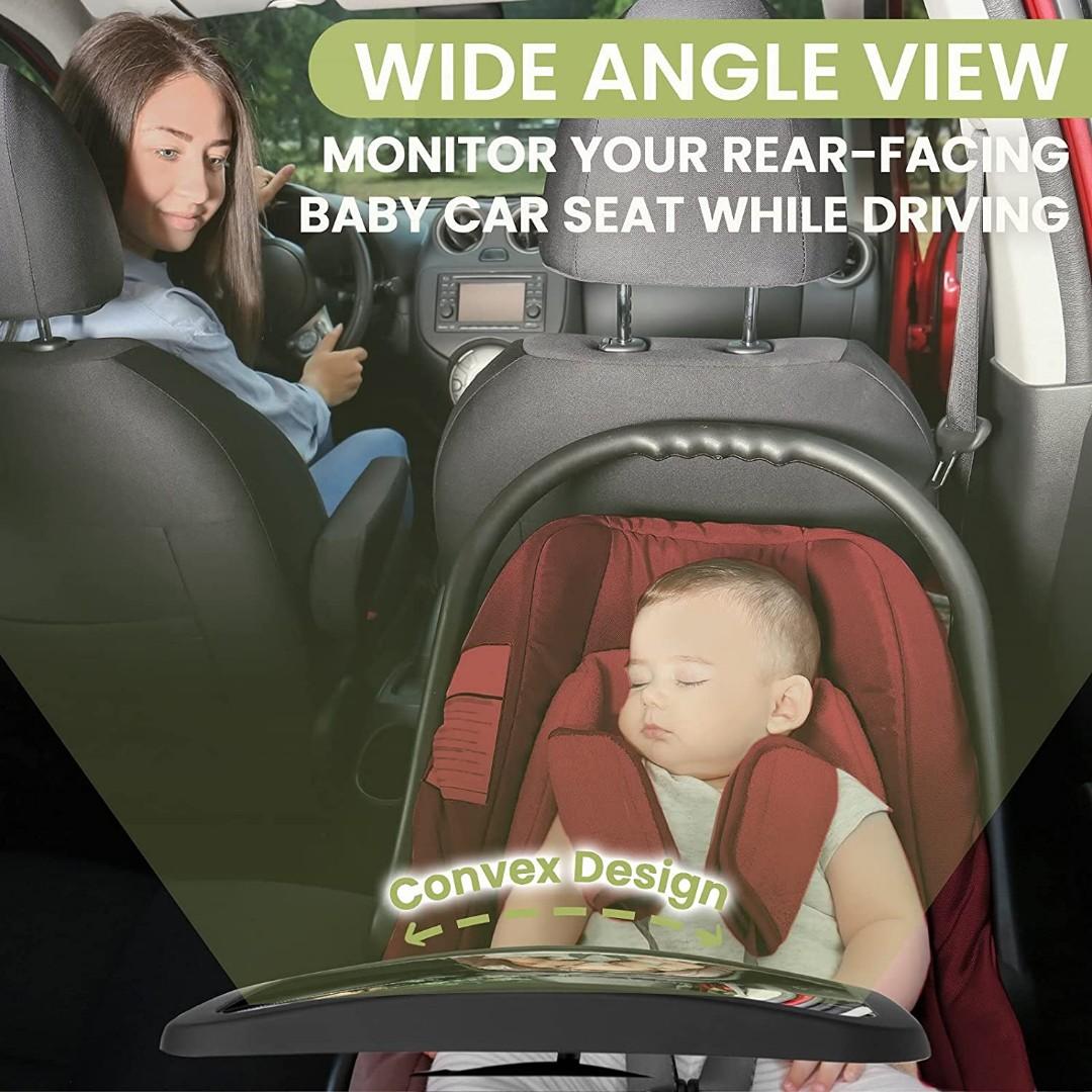 KeaBabies Baby Car Mirror, Large Shatterproof Mirror for Seat Rear Facing,  Carseat Infant