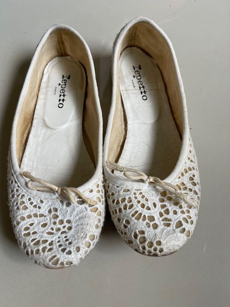 Repetto white lace ballet flat, Women's Fashion, Footwear, Flats on ...