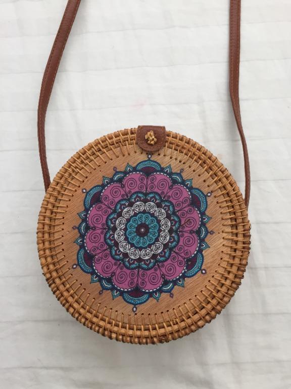 Circle shop rattan bag