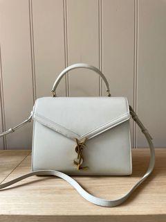 YSL Saint Laurent Cassandra Top Handle Bag in white/cream