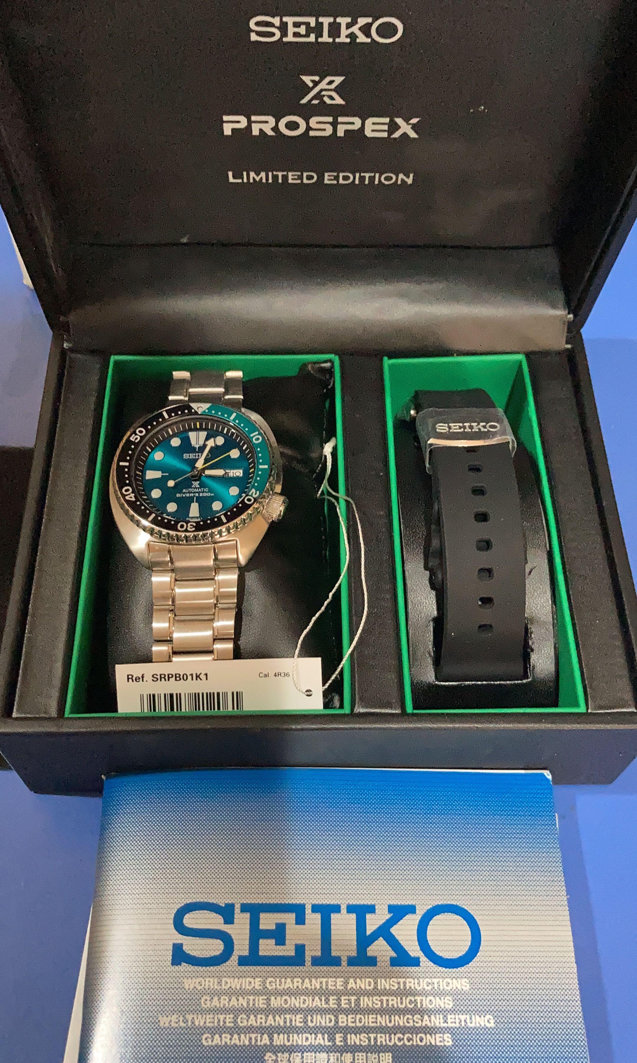 Seiko prospex green discount turtle limited edition srpb01k1