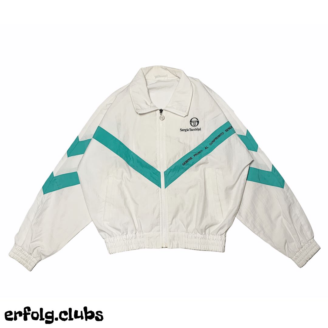 Sergio Tacchini Vintage Jacket Fesyen Pria Pakaian Atasan di