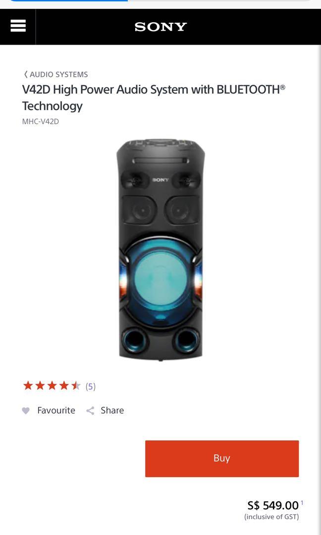 Sony party deals speaker v42d