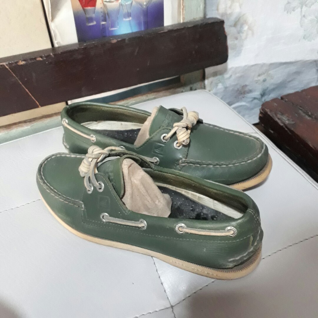 Green sperrys shop