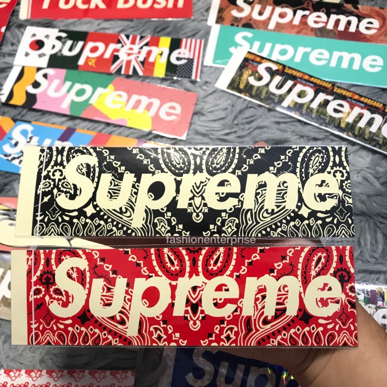 Supreme Paisley Bandana Box Logo Stickers