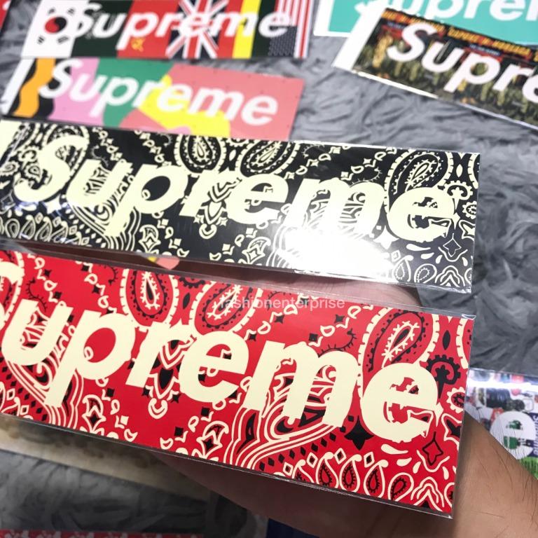 Supreme Red Paisley Logo Sticker Arts Crafts