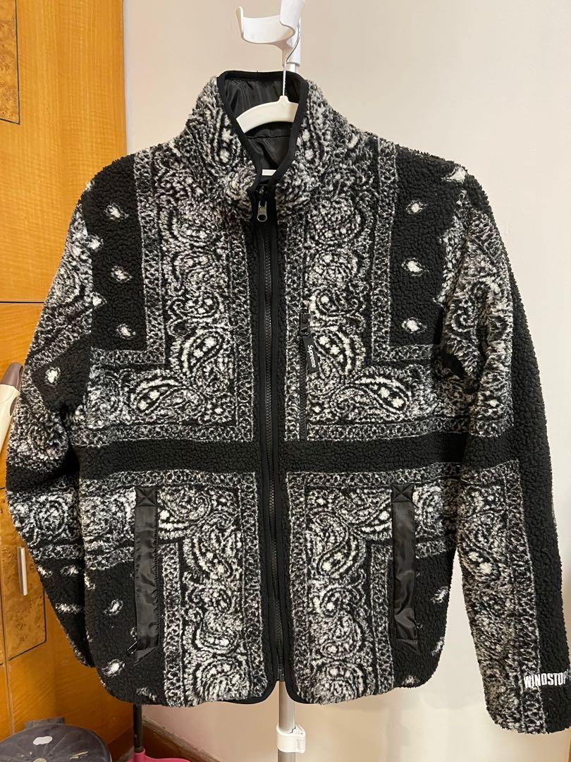 Supreme bandana fleece jacket, 男裝, 外套及戶外衣服- Carousell