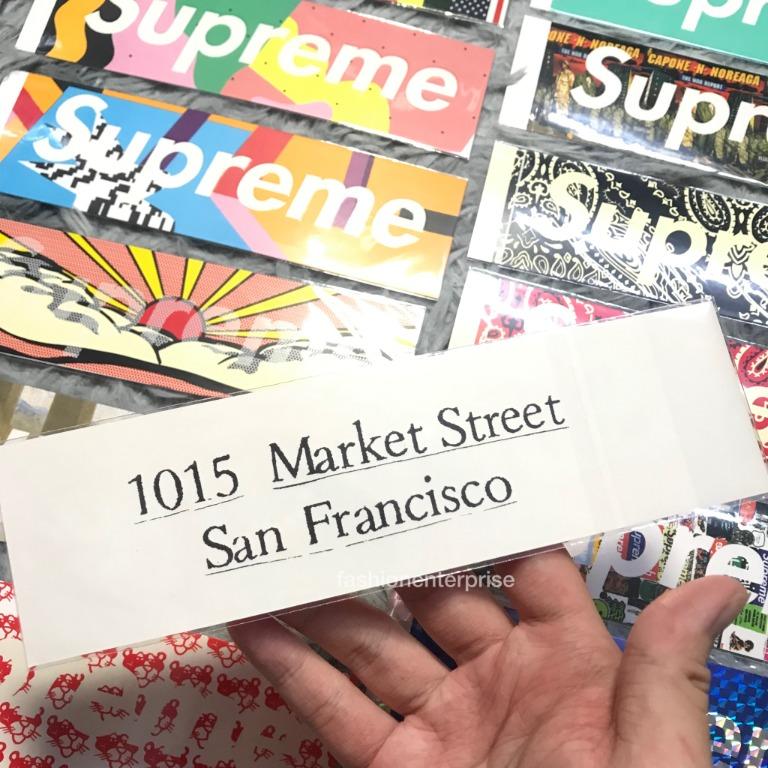 Orange supreme sticker top