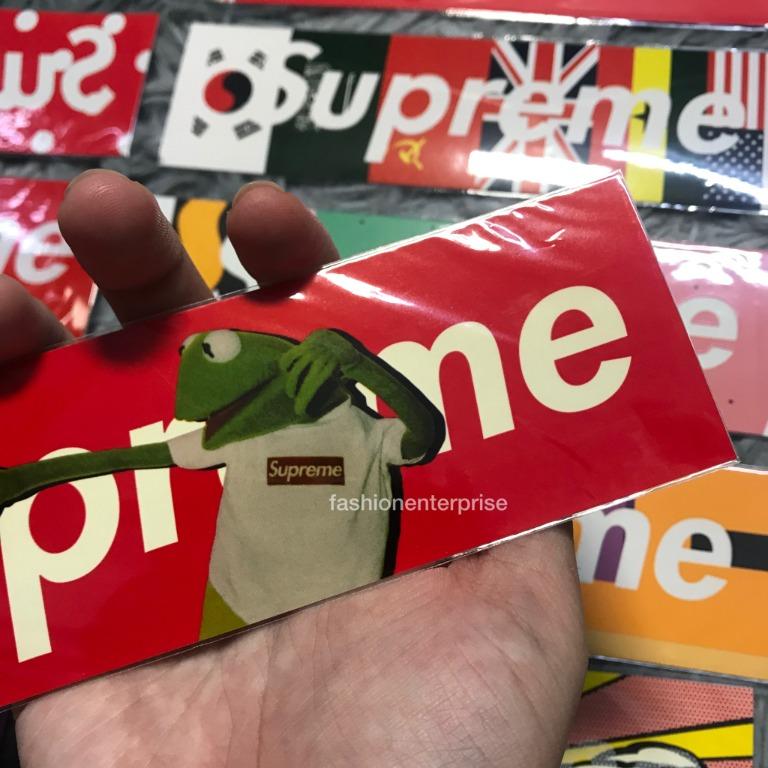 Supreme kermit online box logo sticker