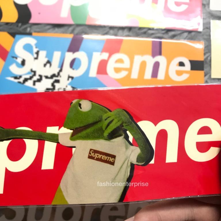 Supreme kermit box logo sticker discount