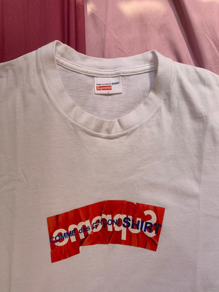 Supreme X CDG white tee size L Men s Fashion Tops Sets