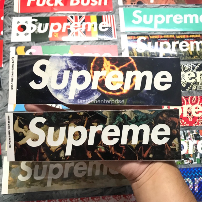 Supreme x Undercover x Public Enemy SS18 Box Logo Sticker Supreme x Undercover FW16 Angels Box Logo Sticker Men s Fashion Watches Accessories Cap Hats on Carousell