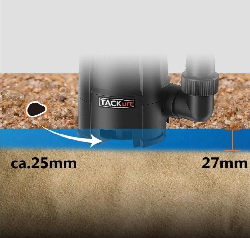 TACKLIFE Submersible Water Pump, 400W 9000 L/h Clean Dirty Water, 8Blade impellers, Max Granule