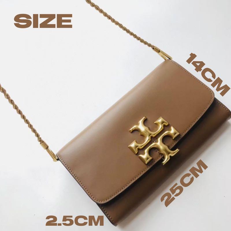 TORY BURCH Eleanor Clutch 73578 Brown Bag, Women's Fashion, Bags & Wallets,  Clutches on Carousell