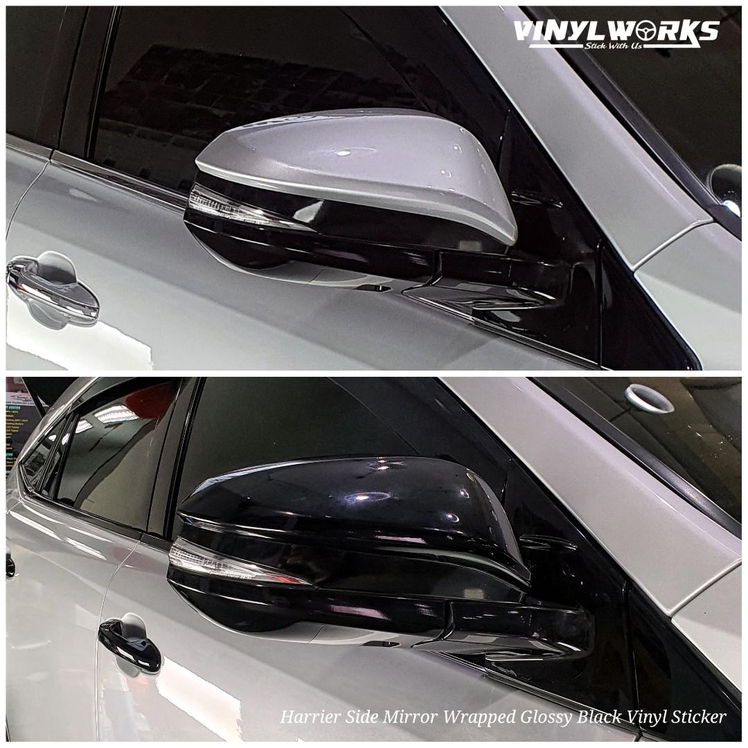 Toyota Harrier Side Mirror Wrap Gloss Black Vinyl Sticker, Car