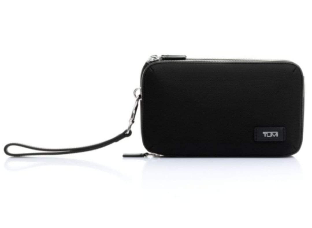 tumi triple zip clutch