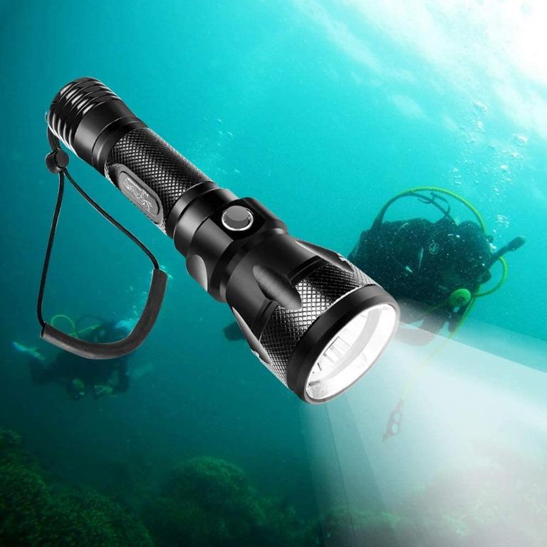 Underwater 3500LM LED Scuba Diving Flashlight Rechargeable 26650 Battery Charger 