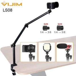 ULANZI VIJIM LS08 Desk Table Mount Flexible Boom Arm Stick Light Camera Microphone Mic Holder Bracket Stand for Live Stream Photography