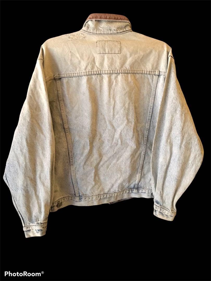 Vintage 80s levis alaska orang tag denim jacket, Men's Fashion