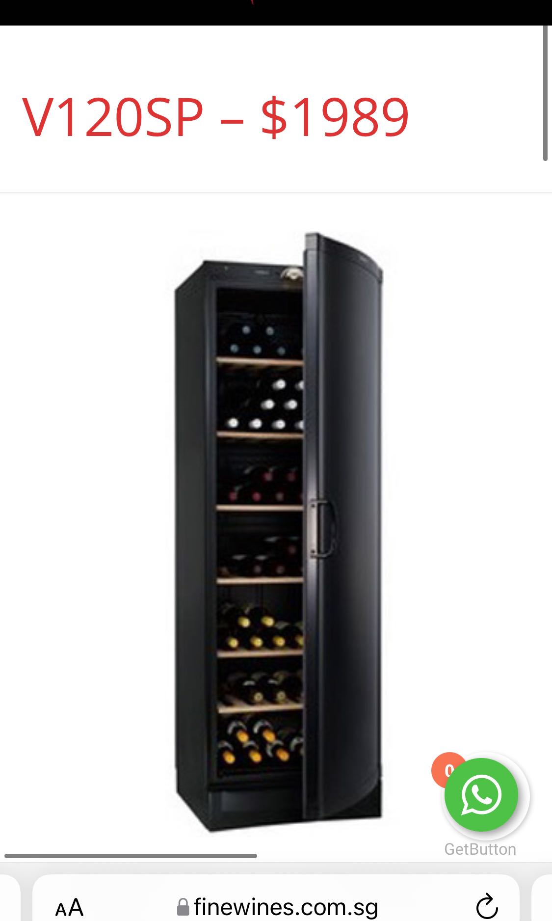 Vintec wine fridge V120SP, TV & Home Appliances, Kitchen Appliances