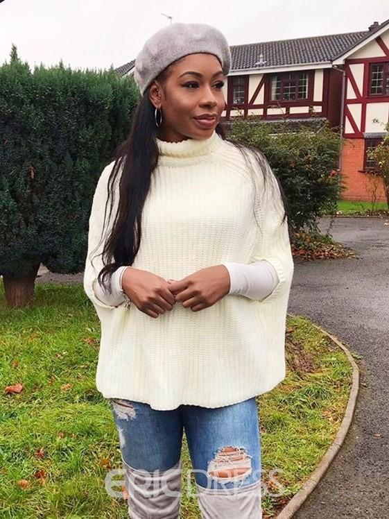 White turtleneck cape sweater Women s Fashion Coats Jackets and