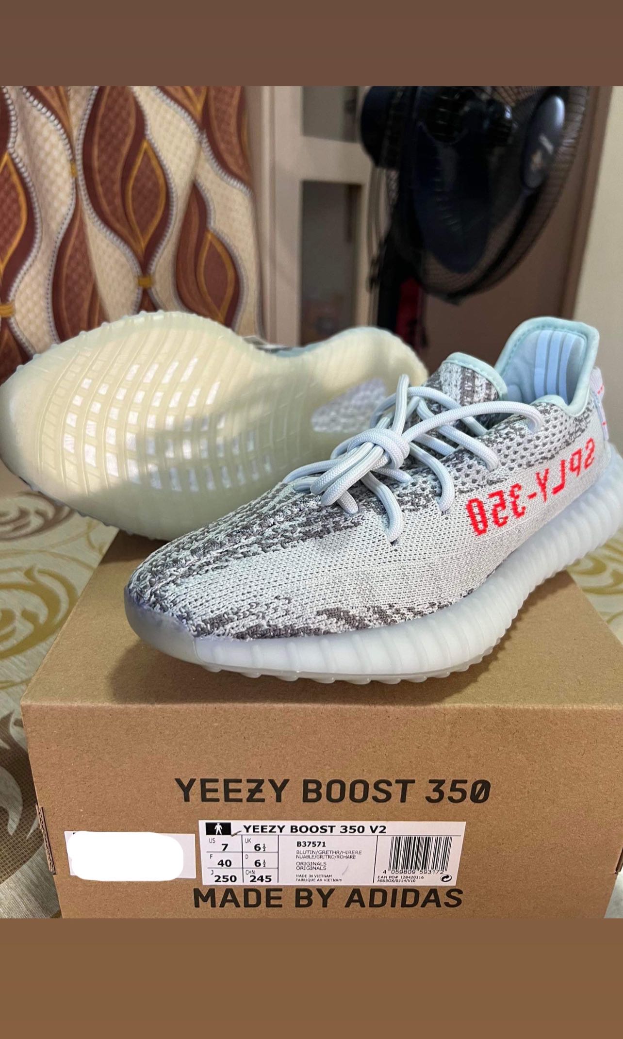 adidas YEEZY BOOST 350 V2 Blue Tint イージーブースト 27.0cm atmos