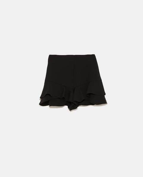 Zara black frill shorts Clearance